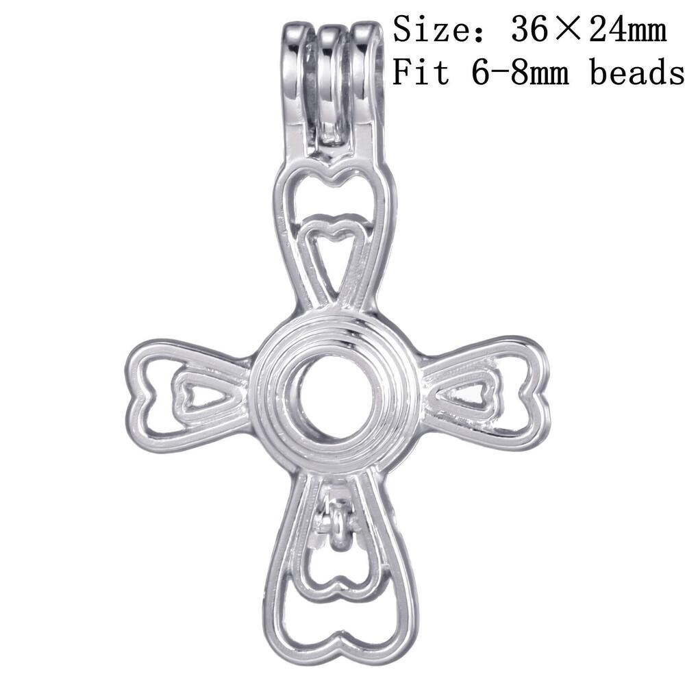 9148 40pcs Mix Stainless Steel Tones Alloy Bead Cage Pendant Wish Lava - Picture 7 of 7